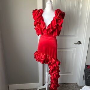 Fashion Nova Red High Low Dress